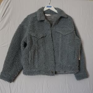 NWT, Light Blue, Oversized Small, Good American Sherpa Trucker 90s Jacket